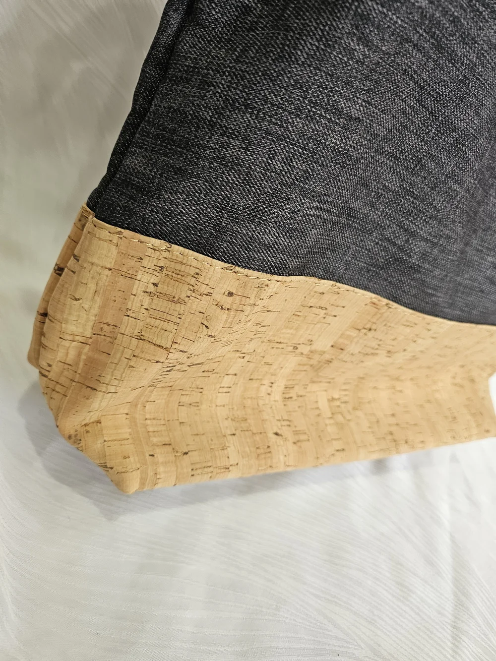 Black and Natural Cork Tote Bag